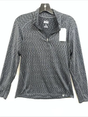REI Co Op Shirt Women’s L Pullover Lightweight 1/4 Zip Dark Gray Heather Hiking - Image 1 of 4