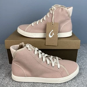 Olukai Pilahi Damenschuhe Größe 8 flüsterrosa hoher Sneaker Reißverschluss Reißverschluss – neu - Bild 1 von 10