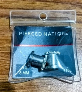 8mm Silver With Diamond Gauge earrings - Picture 1 of 2