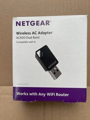 NETGEAR AC600 Wi-Fi USB 2.0 Mini Adapter for Desktop PC A6100  - Image 1 of 4