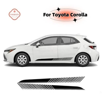 For Toyota Corolla Car Vinyl Decals Graphics Side Door Stripe Sticker 2PC New — 第 1/4 张图片