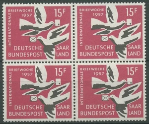 OPD Saarbrücken 1957 Settimana internazionale delle lettere 408 blocco di 4 MNH - Foto 1 di 1
