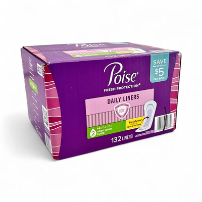 Forros para bragas Poise Daily para incontinencia, 2 gotas absorción muy ligera - 132 unidades Foto 1 de 4