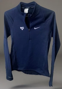Maglione donna Nike Therma-fit running pullover maglia manica lunga 1/4 zip blu navy S - Foto 1 di 8