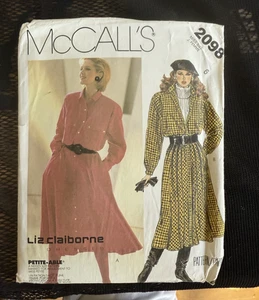 Vintage UNCUT McCall's 2098 Liz Claiborne Wide Shoulder Dress Pattern SZ 6 - Bild 1 von 1