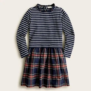 J Crew Crewcuts Girls' Long Sleeve Mixy Tartan Dress M 8-9 Holiday Christmas - Picture 1 of 7