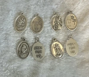 Angel/Archangel Silver Oxidized Catholic Medal Lot 4 Pcs - Picture 1 of 5