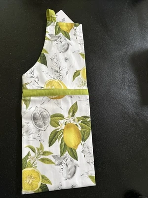 $39.95 WILLIAMS SONOMA LIMONE Lemons/Bees Apron 100% COTTON TRIMMED IN GREEN NWT - Image 1 of 4