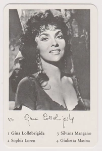 Gina Lollobrigida 1958 F.X. Schmid Filmstar-Parade German Game Card - NM+ NM-MT - Picture 1 of 2
