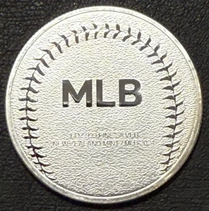 1 Oz .999 Fine Silver Major League Baseball (MLB) Logo Baseball New Zealand Mint - Picture 1 of 2