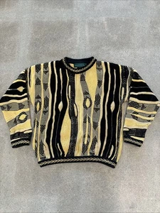 Tundra Canada Men’s Small Coogi Style Sweater 90s Hip Hop 3D Knit - Picture 1 of 3