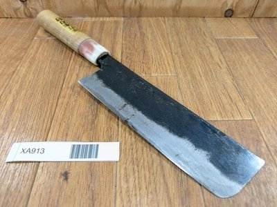 Cuchillo de cocina de chef japonés NAKIRI ACERO AZUL HECHO A MANO Japón 172/312 mm XA913 Foto 1 de 4