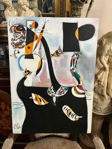 Joan Miro - Amazing Oil Painting - Signed - Stamped - Surrealism style - Picture 1 of 6