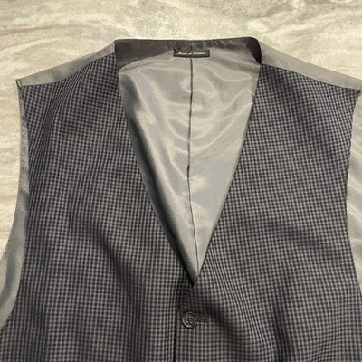 Chaleco Traje Steve Harvey Edición Celebridad XL Gris Micro Cuadros Elegante Formal Foto 1 de 4