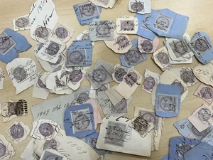 lila Königin Victoria Fiskal Stempel Stift gestempelt.auf Stück 170++ Box59 - Bild 1 von 9