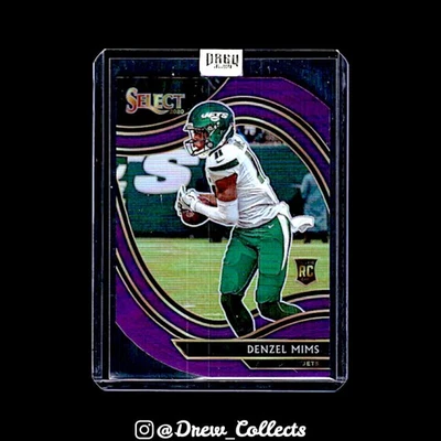 2020 Panini Select #363 Denzel Mims Purple Prizm Die Cut - Image 1 of 2