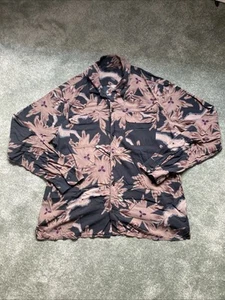 All Saints Mens XL Slim Size Brown & Black Mix Thin Summer Viscose Floral Shirt - Picture 1 of 9