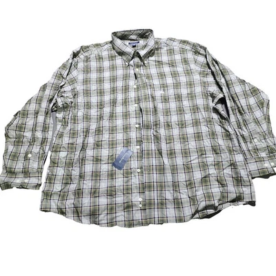 Camisa de vestir Club Room para hombre 18,5 34/35 ajuste regular de algodón a cuadros gris verde Foto 1 de 4