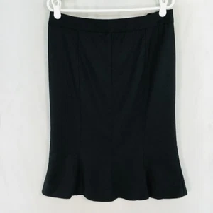 Banana Republic Wool Skirt Women's Size 8 Black Lined A-Line Flared Hem - Picture 1 of 14