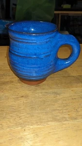 Vintage selten 1990 Harding schwarz Studiokeramik Keramik 4,25" groß Texas blau Becher - Bild 1 von 14
