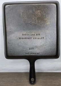 Wagner Breakfast Square Earlier Cast Iron Skillet Pan Seasoned Fully Restored - Picture 1 of 5