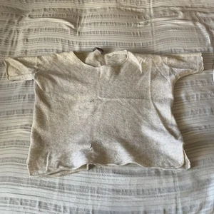 360 CASHMERE Medium Oatmeal Knit Crop Top 100% - Picture 1 of 16