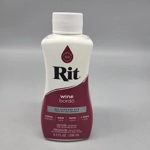 Rit flüssige Farbe Allzweck 8 Unzen Stoff Kleidung Holz Handwerk Papier 88109, Wein - Bild 1 von 4