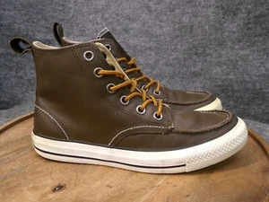 Converse All Star Chuck Taylor Classic Boot Brown Leather Sneakers Men's Size 7 - Picture 1 of 12