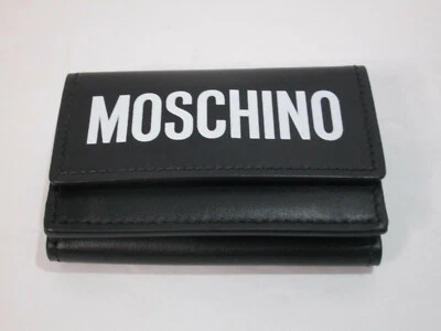 Carteira com logotipo Moschino 8105 8001-1555 nova com etiquetas MSRP $525 - Imagem 1 de 4