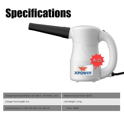 XPOWER A-2S Mighty Versatile White Electric Cleaning Tool PC Laptop Dust Blower - Bild 1 von 4
