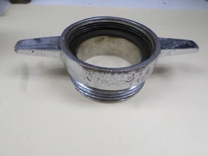 Adattatore idrante tubo antincendio ottone cromato vintage 4" NH femmina a 4" NPT maschio - Foto 1 di 14