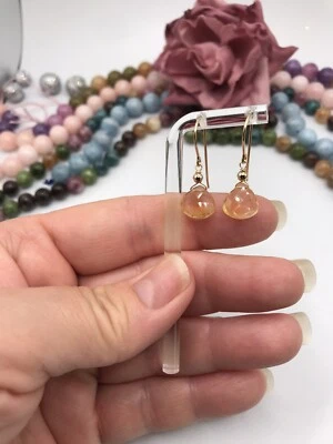 Yellow Citrine Earrings Natural Briolette Handmade Dangle 14K Gold Filled - Image 1 of 3