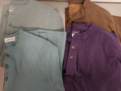 L.L. Bean Men's 4 Henley Shirts-Large Regular-Great Shape-Cotton - Image 1 of 4