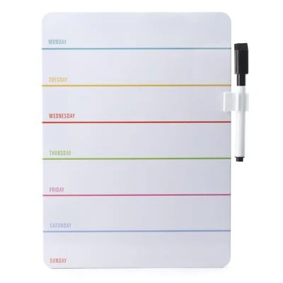 Kikkerland Magnetic Whiteboard Weekly Dry Eraser Message Board Organiser Planner - Image 1 of 2