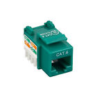 [Pack of 2] Cat6 Keystone Jack, Green, RJ45 Female to 110 Punch Down