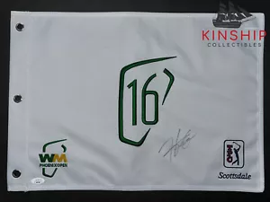 Hideki Matsuyama signed Waste Management 16th Hole Golf Pin Flag JSA Masters G31 - Picture 1 of 1