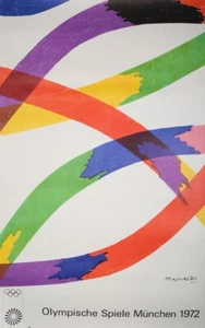 Vintage Original Olympiade 1972 München Poster Piero Dorazio 101 cm x 64 cm - Bild 1 von 4