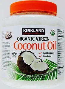 Kirkland 100% USDA Organic Coconut Oil Virgin Cold Pressed Unrefined, 84 FL OZ - Picture 1 of 5