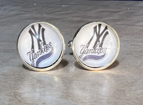 New York Yankees Baseball Cufflinks Men's Jewelry NWOT Cover