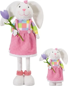 Easter Decorations for Home Rabbit Bunny Plush Decor Handmade with Dress Easter - Picture 1 of 12