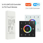 Tuya WiFi RGB+CCT LED Stripe Controller 12V-48V Glass Touch Wall Switch for Alexa