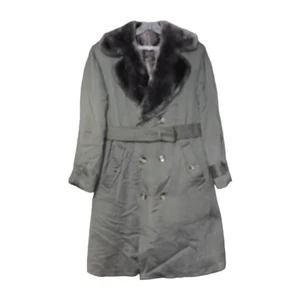 VTG Eddie Bauer Blizzard Proof Gray Goose Down Lining Belt Trench Coat Medium - Picture 1 of 10