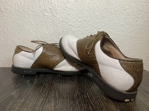 ADIDAS SADDLE COMP GOLFSHOE 676741 WHITE COFFEE 10.5M Rare 2002! 791003 Great Sh - Picture 1 of 4