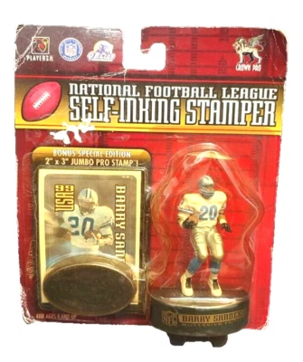 NFL Barry Sanders Self Inking Stamper Millennium Series 1 Vintage 1999 Sealed - Image 1 of 4