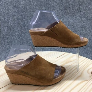 Papillio by Birkenstock Sandals Womens 36 Namica Slides Brown Leather Wedge Open - Picture 1 of 19