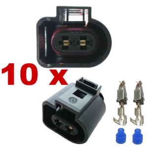 Connettore auto - AMP Tyco VAG 2-pin (10 x FEMALE) 1J0973722, 1J0 973 722 skoda - Picture 1 of 3