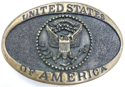 USA Seal Heritage Mint 1979 Solid Bronze Belt Buckle Small 2.25" x 1.5" - Image 1 of 4