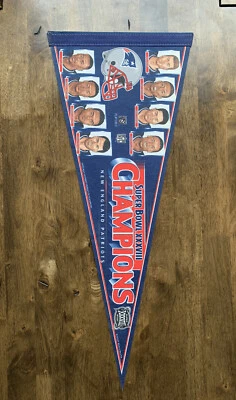 NFL New England Patriots Super Bowl XXXVIII 2004 Lista Banderín Tom Brady Raro Foto 1 de 4