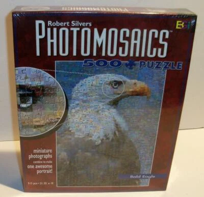 Nuovo Sigillato Buffalo Games Photomosaics Rob Argento Bald Eagle 513 PC Puzzle - Immagine 1 di 3