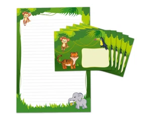 Briefpapier Kinder als Notizblock + 15 Briefumschläge Elefant Kindermotiv - Bild 1 von 9